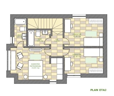 Cereanca Natura Residence Bucharest_Modelo Barcelona_planta superior